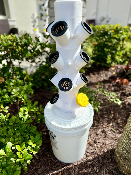 Hydroponic Tower Starter Kit, 12 Plant Cups, Compact Garden Kit for Home Growers