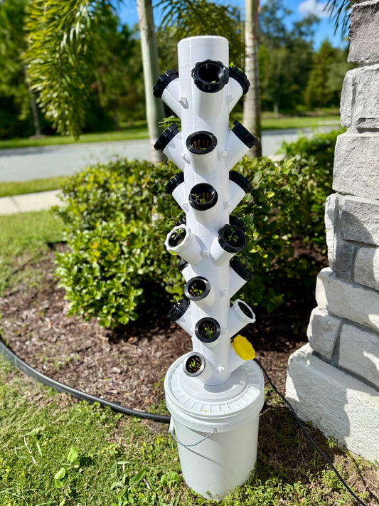 Hydroponic Tower Bundle, 24 Plant Cups, Garden Kit for Home Growers