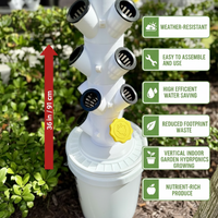 Hydroponic Tower Starter Kit, 12 Plant Cups, Compact Garden Kit for Home Growers