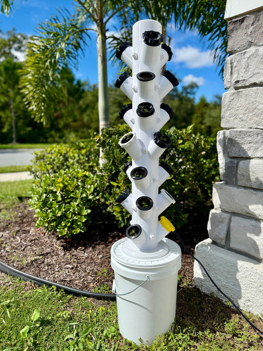 Hydroponic Tower Bundle, 24 Plant Cups, Garden Kit for Home Growers