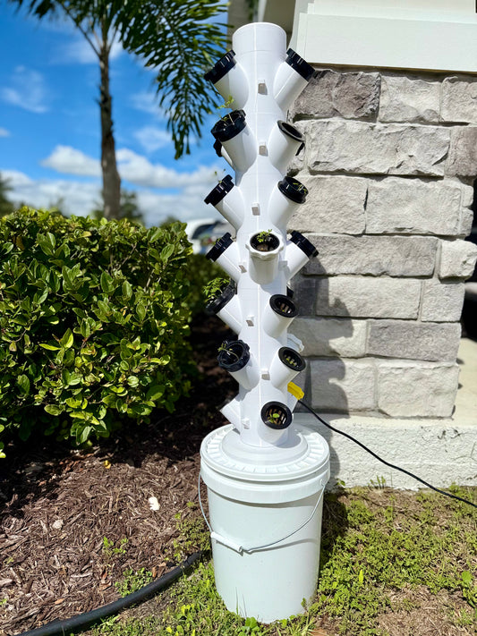 Hydroponic Tower Bundle, 24 Plant Cups, Garden Kit for Home Growers