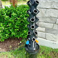 Hydroponic Tower Bundle, Black, 24 Plant Cups, Garden Kit for Home Growers