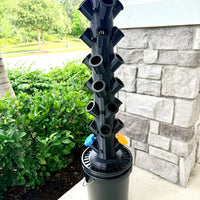 Hydroponic Tower Bundle, Black, 24 Plant Cups, Garden Kit for Home Growers