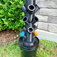 Hydroponic Tower Starter Kit, Black, 12 Plant Cups, Compact Garden Kit for Home Growers