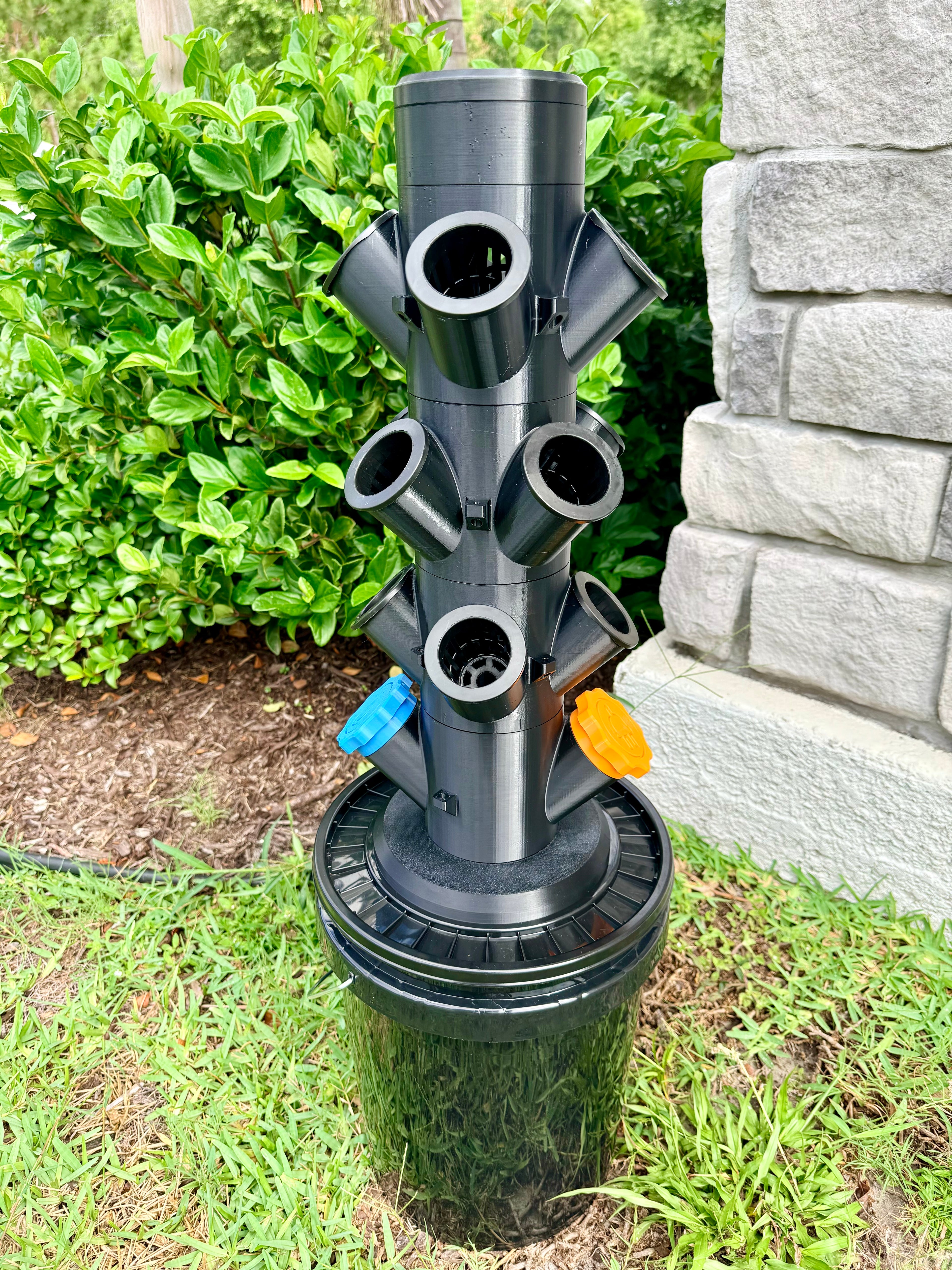 Hydroponic Tower Starter Kit, Black, 12 Plant Cups, Compact Garden Kit for Home Growers